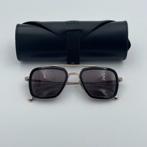Dita Men's Sunglasses Gold Gradient Lens Flight 006 w/ Black Leather Roll Case